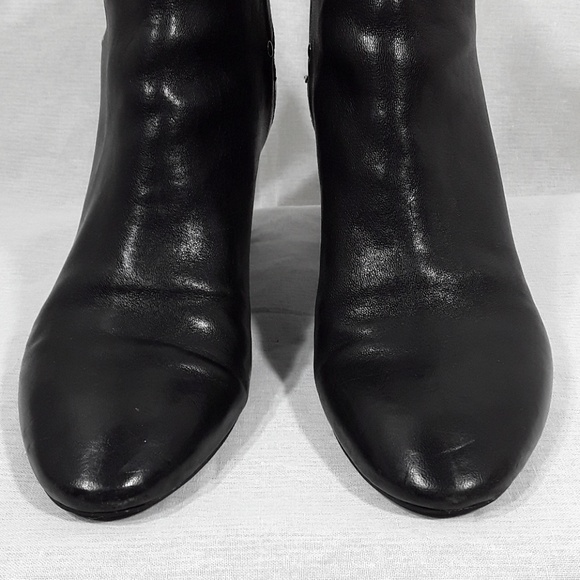 DKNY black leather heel boots - Picture 3 of 8